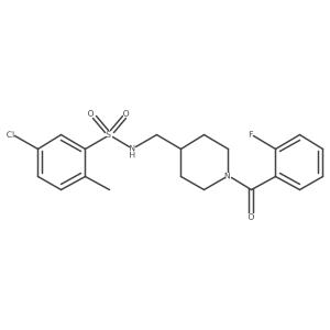 5-chloro-N-((1-(2-fluorobenzoyl)piperidin-4-yl)methyl)-2-methylbenzenesulfonamide结构式