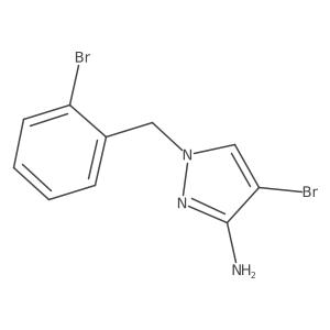 4-bromo-1-[(2-bromophenyl)methyl]-1H-pyrazol-3-amine结构式