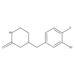 4-(3-Bromo-4-fluorobenzyl)piperazin-2-one结构式