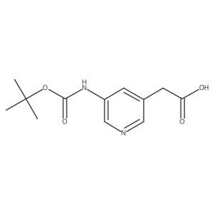 2-[5-[(2-Methylpropan-2-yl)oxycarbonylamino]pyridin-3-yl]acetic acid结构式
