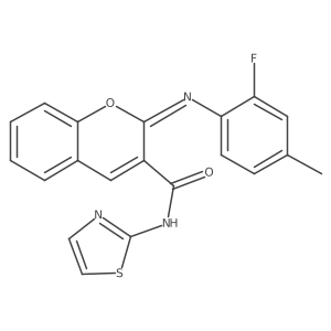 (2Z)-2-[(2-fluoro-4-methylphenyl)imino]-N-(1,3-thiazol-2-yl)-2H-chromene-3-carboxamide Structure