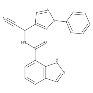 N-[cyano(1-phenyl-1H-pyrazol-4-yl)methyl]-1H-indazole-7-carboxamide结构式