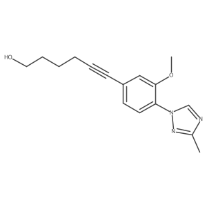 6-[3-methoxy-4-(3-methyl-1H-1,2,4-triazol-1-yl)phenyl]hex-5-yn-1-ol结构式
