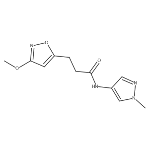 3-(3-methoxy-1,2-oxazol-5-yl)-N-(1-methyl-1H-pyrazol-4-yl)propanamide结构式