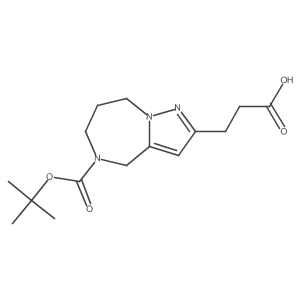 3-[5-(tert-Butoxycarbonyl)-5,6,7,8-tetrahydro-4H-pyrazolo[1,5-a][1,4]diazepin-2-yl]propanoic acid Structure
