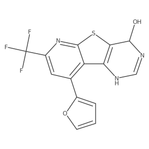 9-(2-Furyl)-7-(trifluoromethyl)-3,4-dihydropyrido[3',2':4,5]thieno[3,2-d]pyrimidin-4-ol结构式
