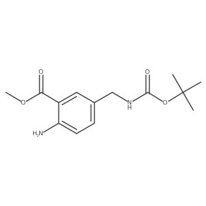 Methyl 2-amino-5-({[(tert-butoxy)carbonyl]amino}methyl)benzoate结构式