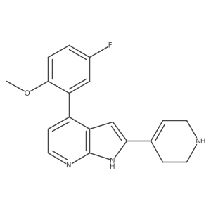 4-(5-Fluoro-2-methoxyphenyl)-2-(1,2,3,6-tetrahydropyridin-4-yl)-1H-pyrrolo[2,3-b]pyridine结构式