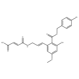 (Z)-4-(((E)-3-(2-(((4-bromobenzyl)oxy)carbonyl)-3-hydroxy-5-methoxyphenyl)allyl)amino)-4-oxobut-2-enoic acid Structure