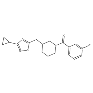3-(3-((3-Cyclopropyl-1,2,4-oxadiazol-5-yl)methyl)piperidine-1-carbonyl)pyridine 1-oxide Structure