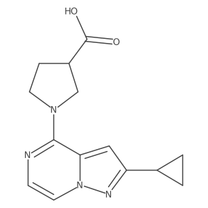 1-(2-Cyclopropylpyrazolo[1,5-a]pyrazin-4-yl)pyrrolidine-3-carboxylic acid结构式