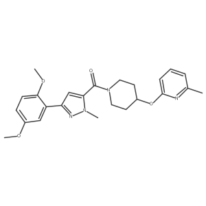 (3-(2,5-dimethoxyphenyl)-1-methyl-1H-pyrazol-5-yl)(4-((6-methylpyridin-2-yl)oxy)piperidin-1-yl)methanone Structure