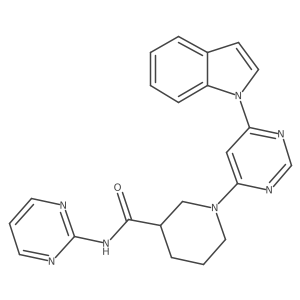 1-(6-(1H-indol-1-yl)pyrimidin-4-yl)-N-(pyrimidin-2-yl)piperidine-3-carboxamide Structure