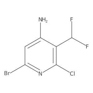 6-Bromo-2-chloro-3-(difluoromethyl)pyridin-4-amine Structure