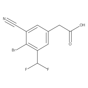 4-Bromo-3-cyano-5-(difluoromethyl)phenylacetic acid结构式