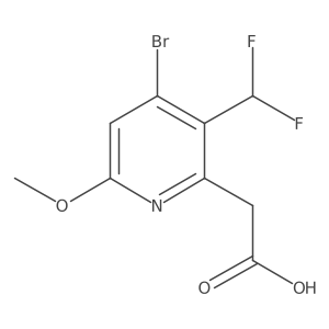 2-(4-Bromo-3-(difluoromethyl)-6-methoxypyridin-2-yl)acetic acid Structure