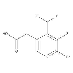 2-(6-Bromo-4-(difluoromethyl)-5-fluoropyridin-3-yl)acetic acid结构式