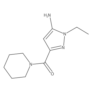 1-ethyl-3-(piperidine-1-carbonyl)-1H-pyrazol-5-amine结构式