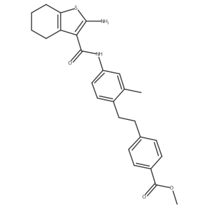 Methyl 4-(4-(2-amino-4,5,6,7-tetrahydrobenzo[b]thiophene-3-carboxamido)-2-methylphenethyl)benzoate结构式