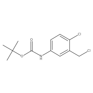 tert-butyl N-[4-chloro-3-(chloromethyl)phenyl]carbamate结构式