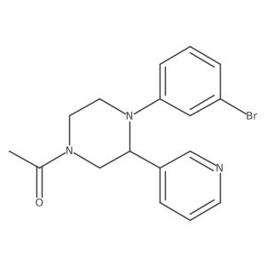 1-[4-(3-Bromophenyl)-3-(3-pyridinyl)-1-piperazinyl]ethanone结构式
