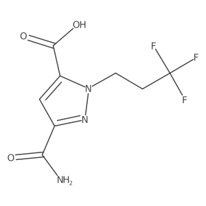 3-carbamoyl-1-(3,3,3-trifluoropropyl)-1H-pyrazole-5-carboxylic acid Structure