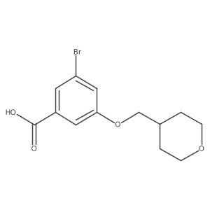 3-Bromo-5-(oxan-4-ylmethoxy)benzoic acid Structure