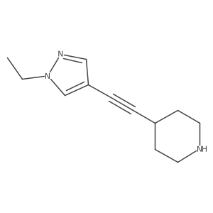 4-[2-(1-ethyl-1H-pyrazol-4-yl)ethynyl]piperidine结构式