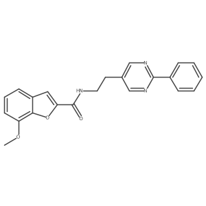 7-methoxy-N-(2-(2-phenylpyrimidin-5-yl)ethyl)benzofuran-2-carboxamide Structure