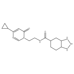 N-[2-(4-cyclopropyl-6-oxopyrimidin-1-yl)ethyl]-2,3,3a,4,5,6,7,7a-octahydro-1H-benzotriazole-5-carboxamide Structure