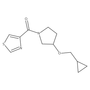 (3-(Cyclopropylmethoxy)pyrrolidin-1-yl)(thiazol-4-yl)methanone Structure