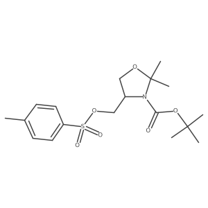 tert-butyl (4R)-2,2-dimethyl-4-{[(4-methylbenzenesulfonyl)oxy]methyl}-1,3-oxazolidine-3-carboxylate结构式