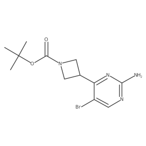 Tert-butyl 3-(2-amino-5-bromopyrimidin-4-yl)azetidine-1-carboxylate结构式