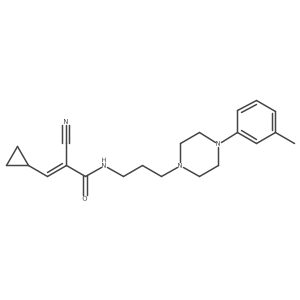 (Z)-2-Cyano-3-cyclopropyl-N-[3-[4-(3-methylphenyl)piperazin-1-yl]propyl]prop-2-enamide结构式