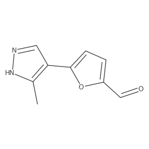 5-(3-methyl-1H-pyrazol-4-yl)furan-2-carbaldehyde结构式
