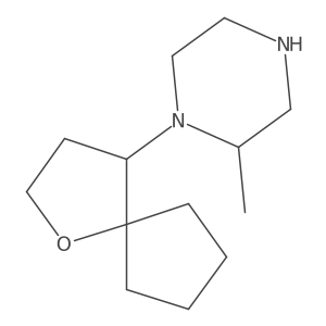 2-Methyl-1-{1-oxaspiro[4.4]nonan-4-yl}piperazine结构式