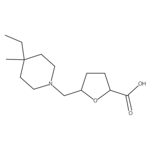 rac-(2R,5S)-5-[(4-ethyl-4-methylpiperidin-1-yl)methyl]oxolane-2-carboxylic acid Structure