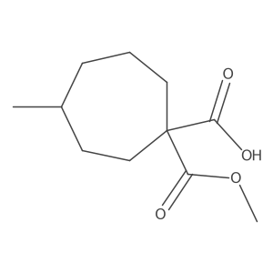 1-(Methoxycarbonyl)-4-methylcycloheptane-1-carboxylic acid结构式