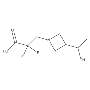 2,2-Difluoro-3-[3-(1-hydroxyethyl)azetidin-1-yl]propanoic acid Structure