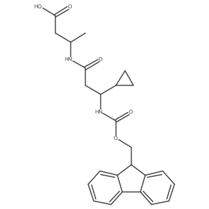 (3S)-3-[3-cyclopropyl-3-({[(9H-fluoren-9-yl)methoxy]carbonyl}amino)propanamido]butanoic acid结构式