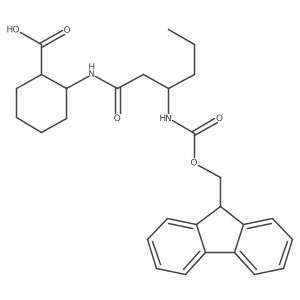 2-[(3R)-3-({[(9H-fluoren-9-yl)methoxy]carbonyl}amino)hexanamido]cyclohexane-1-carboxylic acid Structure