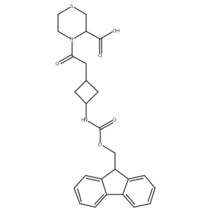4-{2-[3-({[(9H-fluoren-9-yl)methoxy]carbonyl}amino)cyclobutyl]acetyl}thiomorpholine-3-carboxylic acid Structure