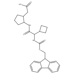 2-{2-[2-cyclobutyl-2-({[(9H-fluoren-9-yl)methoxy]carbonyl}amino)acetamido]cyclopentyl}acetic acid Structure