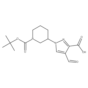 1-{1-[(tert-butoxy)carbonyl]piperidin-3-yl}-4-formyl-1H-pyrazole-3-carboxylic acid结构式