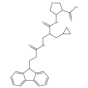 4-[2-(cyclopropylmethyl)-3-({[(9H-fluoren-9-yl)methoxy]carbonyl}amino)propanamido]oxolane-3-carboxylic acid Structure