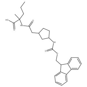 2-{2-[3-({[(9H-fluoren-9-yl)methoxy]carbonyl}amino)cyclopentyl]acetamido}-2-methylpentanoic acid Structure