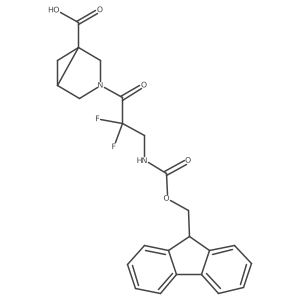 3-[3-({[(9H-fluoren-9-yl)methoxy]carbonyl}amino)-2,2-difluoropropanoyl]-3-azabicyclo[3.1.0]hexane-1-carboxylic acid结构式