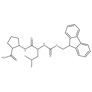 rac-(1R,2S)-2-[2-({[(9H-fluoren-9-yl)methoxy]carbonyl}amino)-4,4-difluorobutanamido]cyclopentane-1-carboxylic acid结构式
