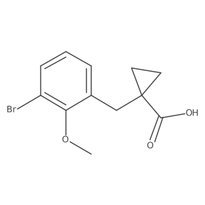 1-[(3-Bromo-2-methoxyphenyl)methyl]cyclopropane-1-carboxylic acid结构式