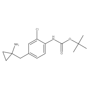 tert-butyl N-{4-[(1-aminocyclopropyl)methyl]-2-chlorophenyl}carbamate Structure